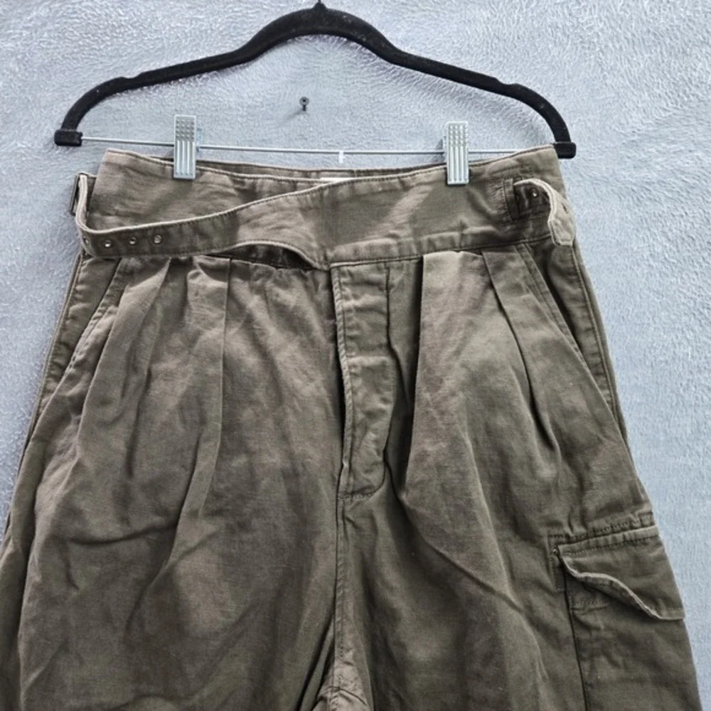 Banana Republic Women Pants 4 Brown Cotton Linen Cargo 30